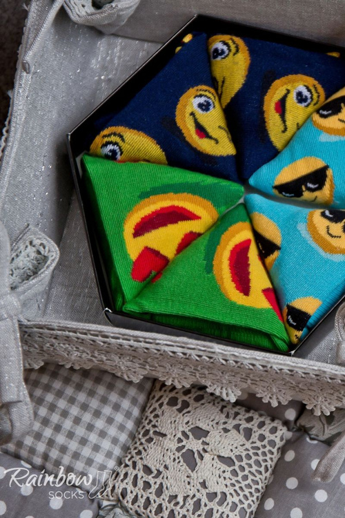 Ponožky dúhové ponožky emotikony, váženia, vtipné v láske 3 páry