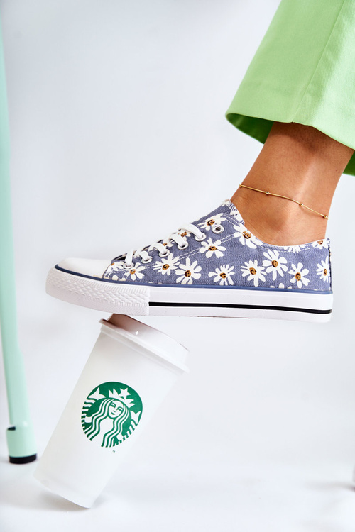 Dámské nízké tenisky s květinami Modre Janey