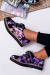 Dámske topánky lu boo fialové mesačné flitre