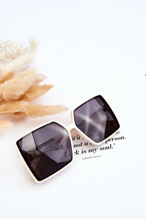 Čtvercové sluneční brýle M2376 Bíle