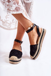 Dámske sandále Espadrilles na platforme Black Susane