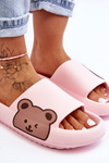 Dámska ľahká pena flip -flops, ružový medvedík