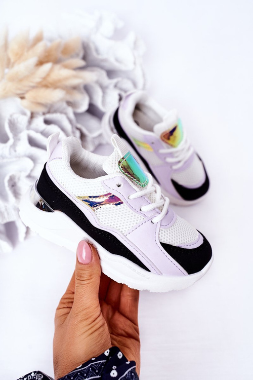 Detské športové topánky tenisky čierna a fialová hra