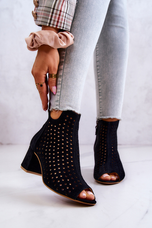 Maciejka Openwork Kožené topánky 05420-43 Čierne