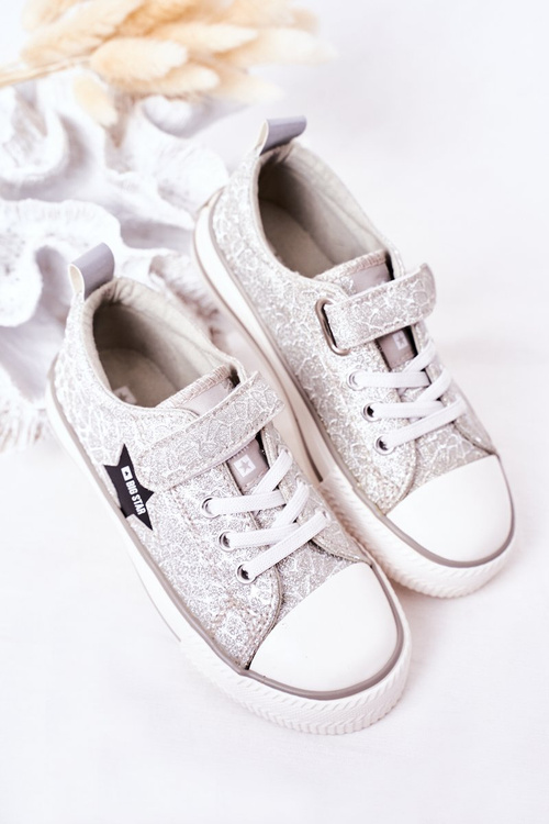 Veľká hviezda HH374025 Strieborné detské tenisky