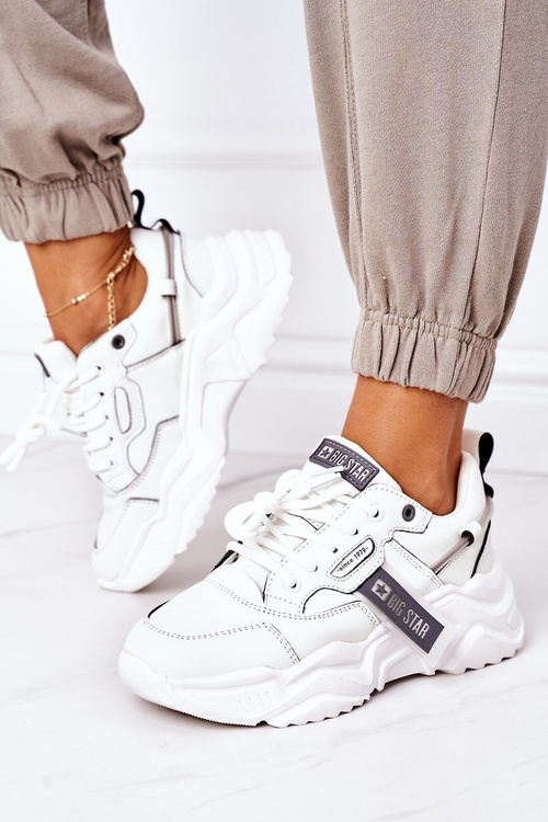 Dámské Sportovní Obuv Sneakers Big Star GG274213 Bile-Šedé