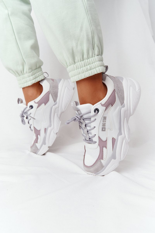 Dámské Tenisky Memory Foam Big Star HH274255 Bílé-Fialové