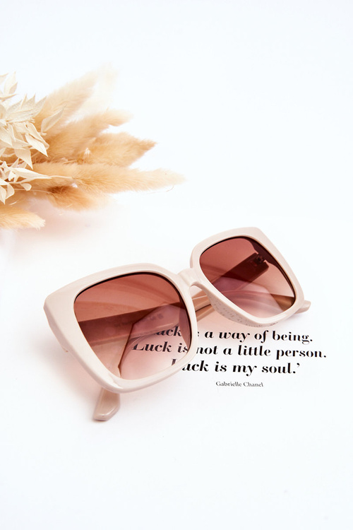 Dámske slnečné okuliare s trblietavými béžami M2354