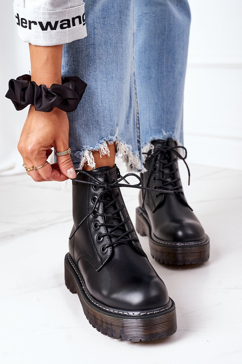 Teplé Kotníkové Boty Workery Big Star II274110 Černé