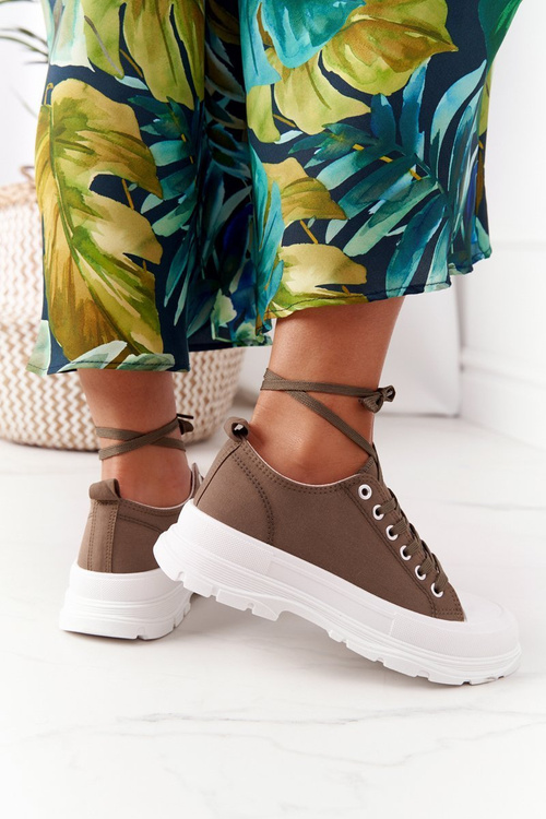 Dámské Tenisky Na Platformě Hnědé Travel Time