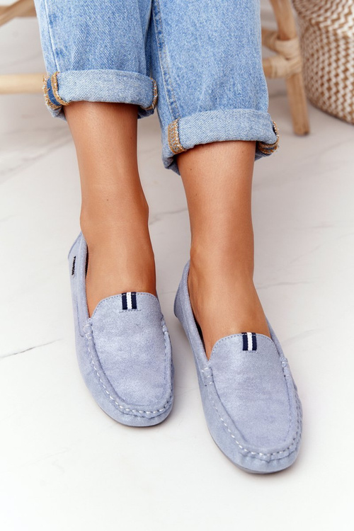 Dámska semišová modrá Moccasins San Marino