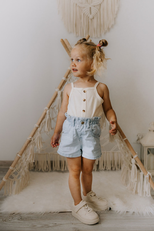 Detské športové topánky pre suchý zips béžové hrnce