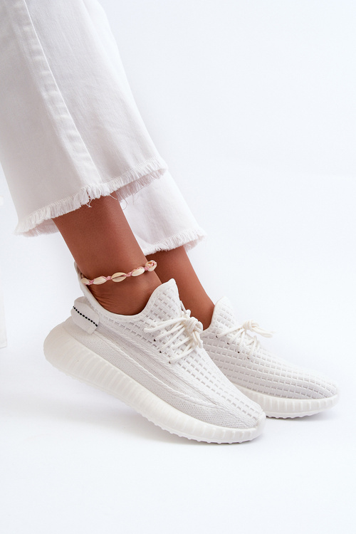 Dámské bílé textilní slip-on sportovní boty Nelmarie