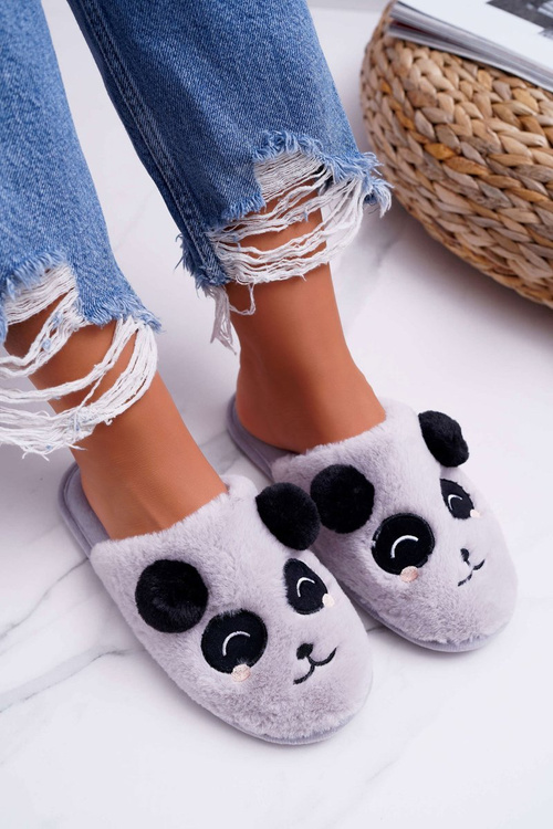 Dámske papiere s Panda Fur svetlo šedou farbou