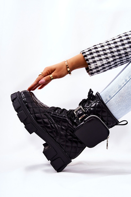 Prošívané Boty S Ledvinami Černé Maureen