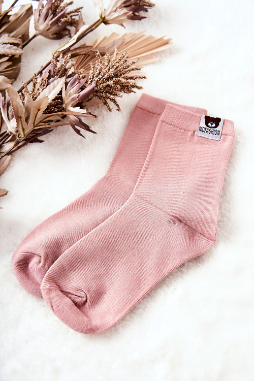 Detské ponožky s svetloružovým medvedíkom