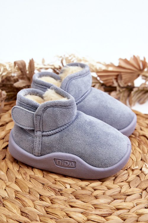 Detské izolované snehule s podšívkou z umelého kožúška modré Benigna