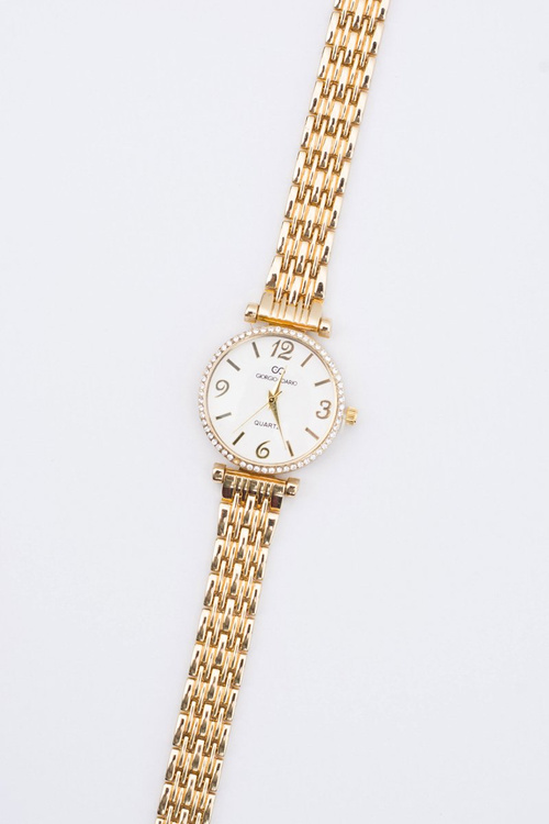 Women Gold Watch with Bracelet Crystals
