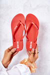 Žien flip -flops veľká hviezda jj274a384 červená