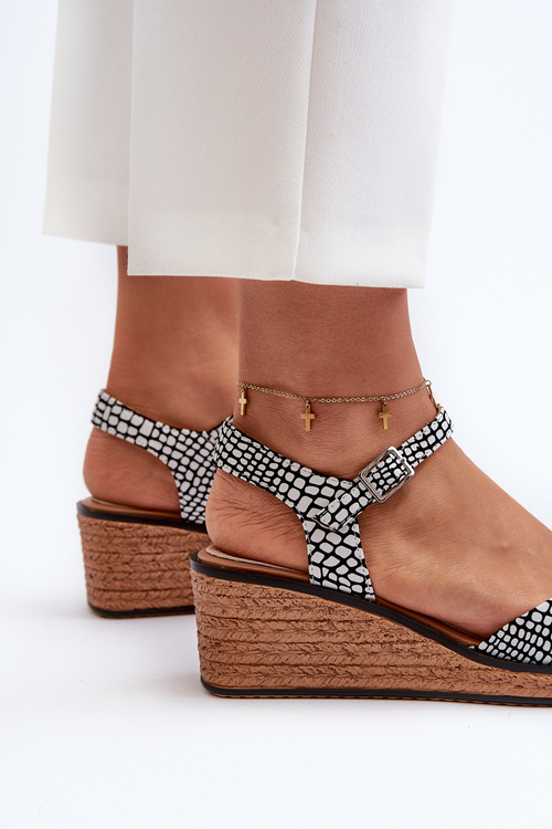 Dámske sandále Na Klinu Sergio Leone SK303 Čierno-biele