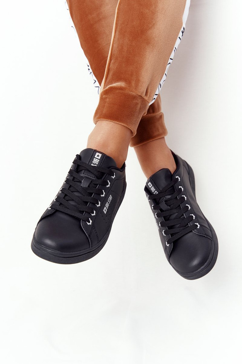 Dámske kožené tenisky Big Star DD274586 Čierna a strieborná