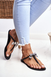 Dámske gumové flip -flops čierne flip -flops, bows gruzínsko