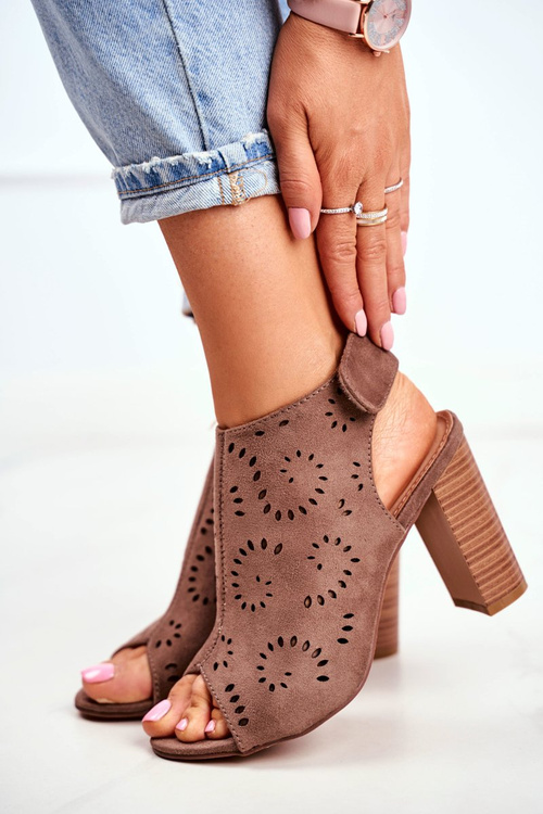 Dámské Sandály Na Podpatku Khaki Rules