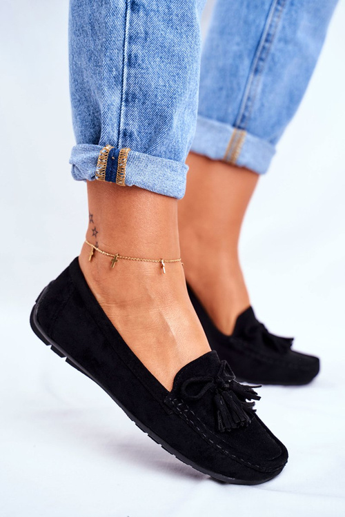 Dámske Moccasins Suede 20pb35-2003 Black Donna Mia