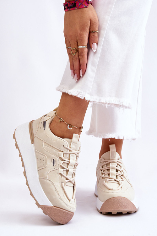Dámské sportovní boty na platformě Světle béžová Dakari