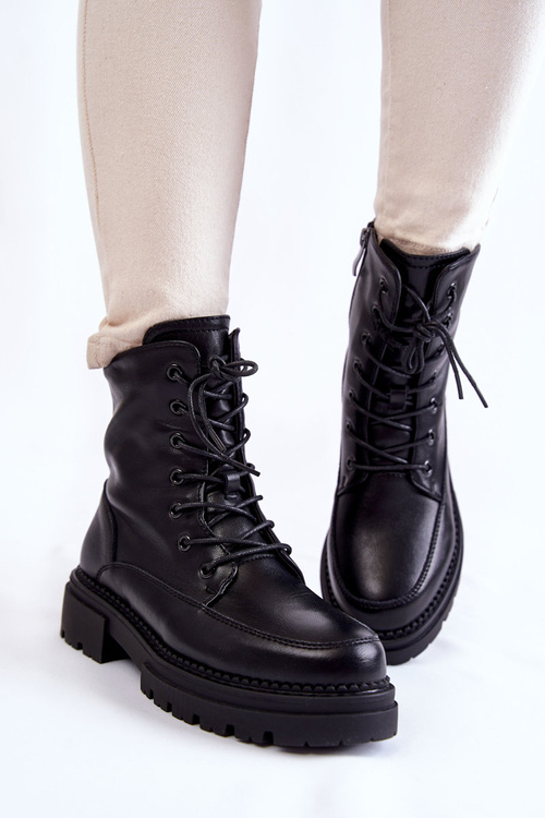 Kožené zateplené boty La.Fi 250009B-QN Černe