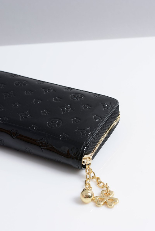 Dámske portfólio veľké lakované zlaté zámok