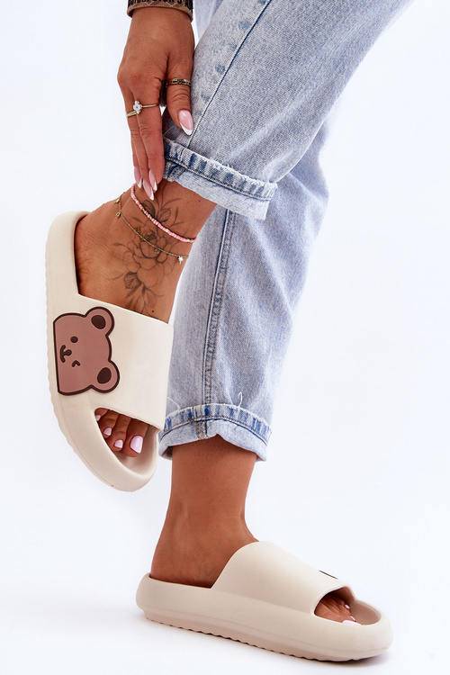 Dámska ľahká pena flip -flops motív béžovej parisso