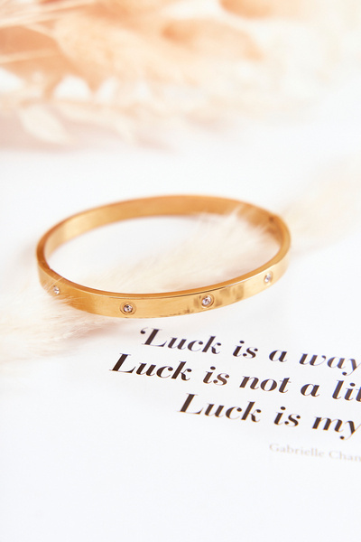 Oceľový náramok so zirkónmi zlata Lauren