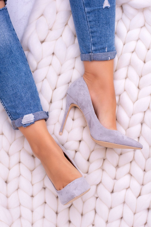 Dámské lodičky na jehlovém Podpatku Lu Boo semišové šedé Fione