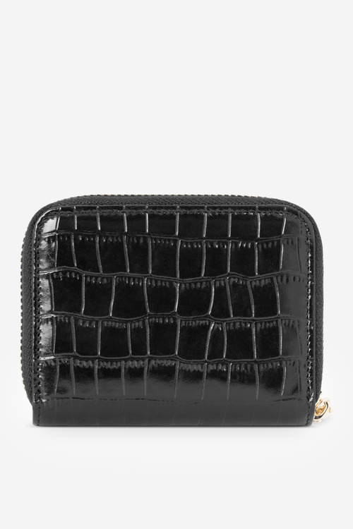 Dámska peňaženka z prírodnej kože so zvieracím vzorom Malá Nobo NPUR-LR0020-C020 Čierna