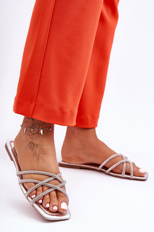 Dámské Šněrovací Sandály se Střapci a Džety Stříbrné Leomi