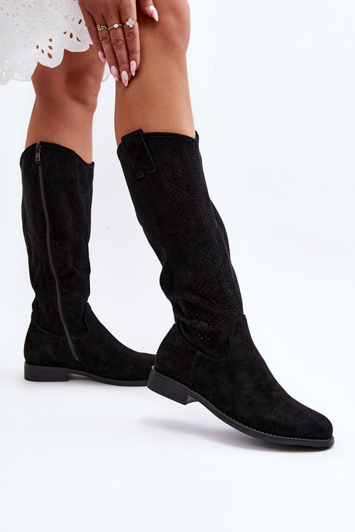 S.Barski HY66-139 Čierne dámske čipkované topánky