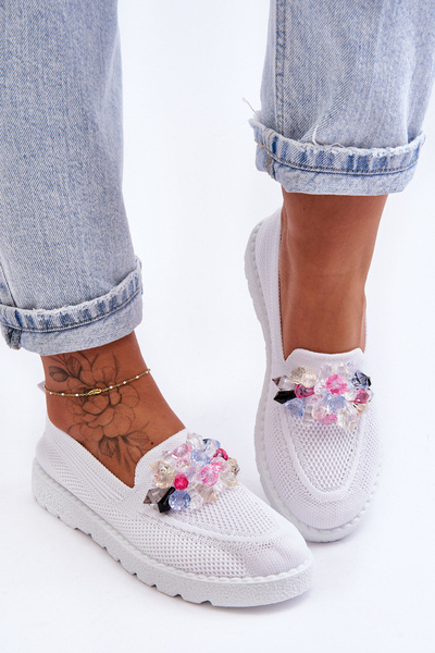 Dámske tenisky pre pedané s ozdobou biely Taylor