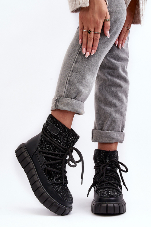 Oteplené Sněhule Ozdobené Džety GOE MM2N4080 Černé