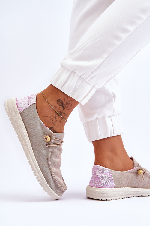 Dámské nazouvací plátěné tenisky Béžová Kenza