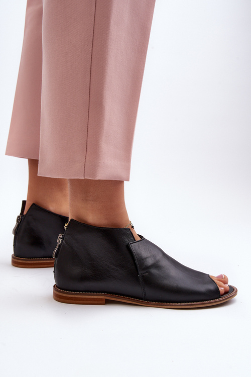 Dámske kožené sandále Laura Messi 2443 Čierne