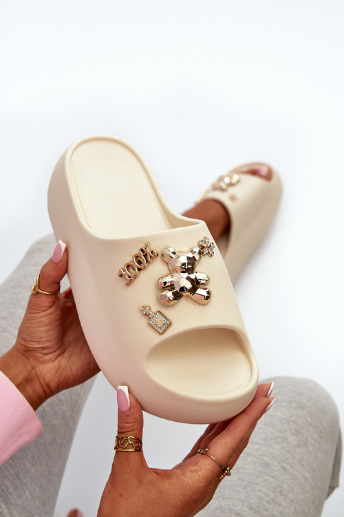 Dámské Lehké Pěnové Žabky S Ozdobami Beige Orchia