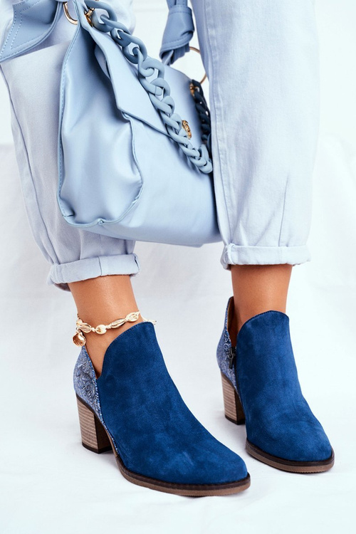 Dámske kožené topánky na Post Maciejka Navy 04492-17