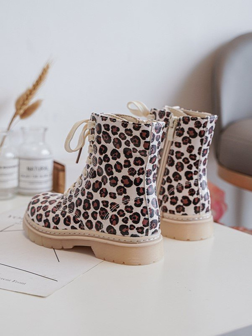 Ošetřené dětské boty na zip Bežovo-hnědé Dolida