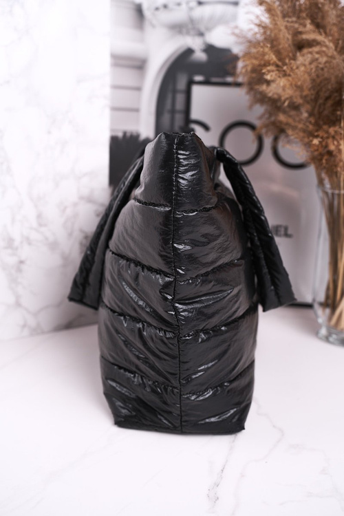 Velká Dámská Kabelka Shopper MONNARI BAG5720-020 černá Lesklá