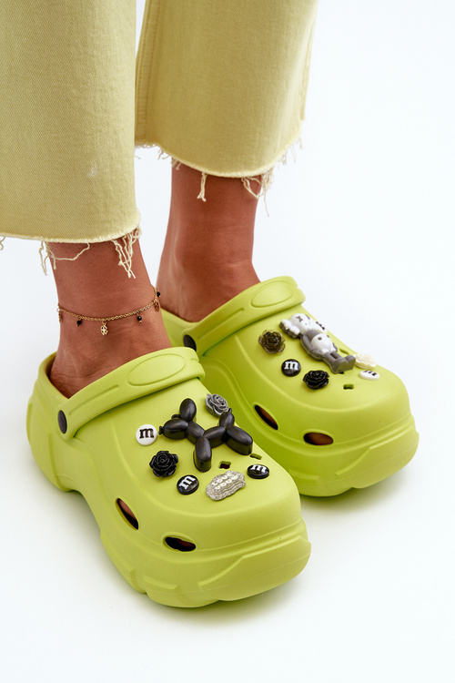 Pěnové Dámské Lehké Žabky Na Masivní Podrážce Limetkové Matirra