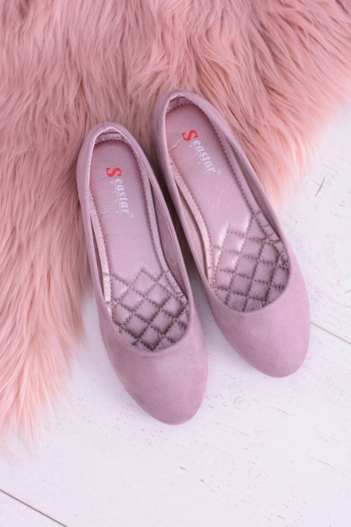 Dámské baleríny semišové purpurové Bueno