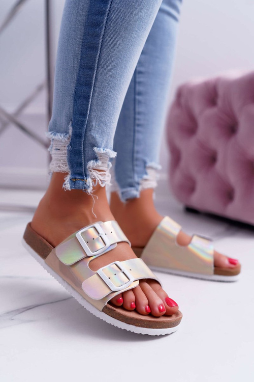 zlaté dámské nazouváky Big Star DD274135