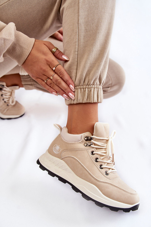 Dámská zateplená trekingová obuv Trappers Světle béžove Otto