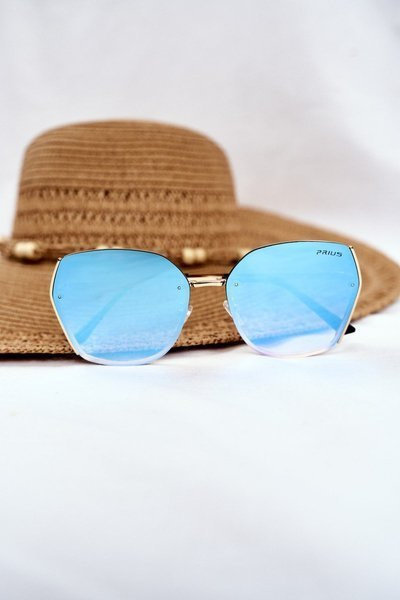 Sluneční Brýle Prius PRE-38 Zlaté Modrý Zrcadlo Lesk